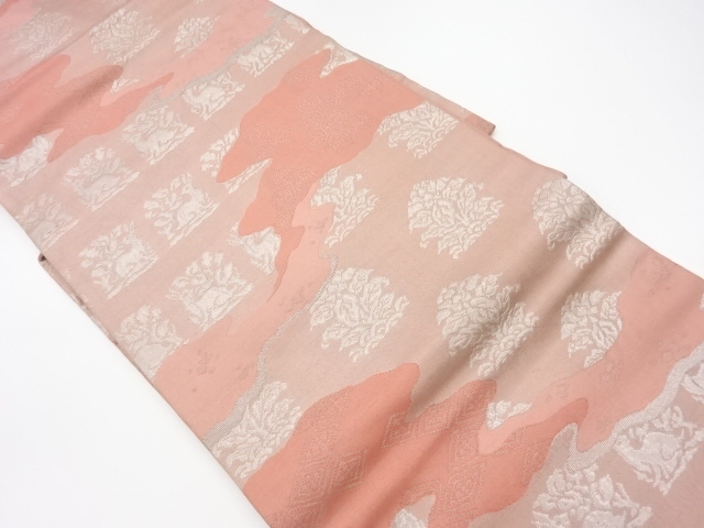 リサイクル　道長取りに角倉・鶏頭金襴模様織出し名古屋帯